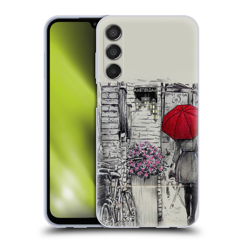 LouiJoverArt Red Ink Amsterdam Walk Soft Gel Case for Samsung Galaxy M15/F15 5G