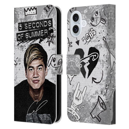 5 Seconds of Summer Solos Vandal Calum Leather Book Wallet Case Cover For Apple iPhone 16 Plus