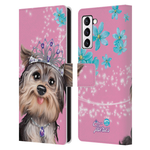 Animal Club International Royal Faces Yorkie Leather Book Wallet Case Cover For Samsung Galaxy S21+ 5G