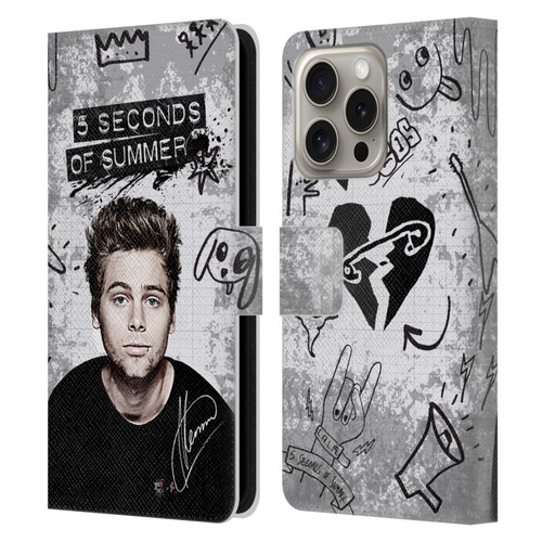 5 Seconds of Summer Solos Vandal Luke Leather Book Wallet Case Cover For Apple iPhone 16 Pro