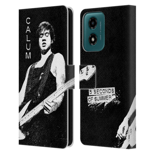 5 Seconds of Summer Solos BW Calum Leather Book Wallet Case Cover For Motorola Moto G04/G04s/G24 4G