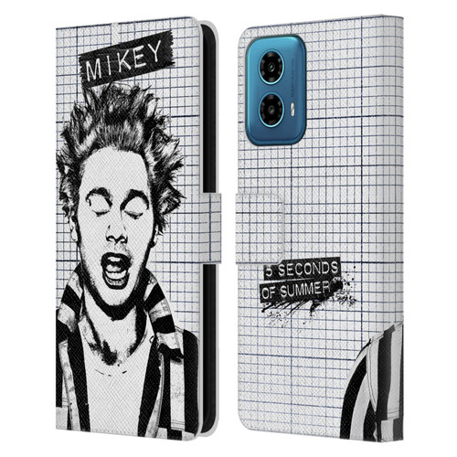 5 Seconds of Summer Solos Grained Mikey Leather Book Wallet Case Cover For Motorola Moto G34 5G