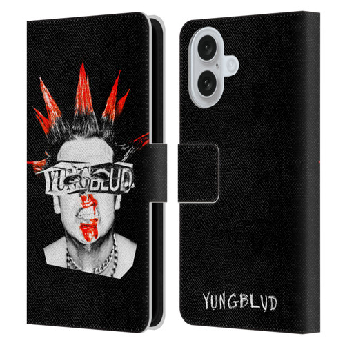 Yungblud Graphics Face Leather Book Wallet Case Cover For Apple iPhone 16