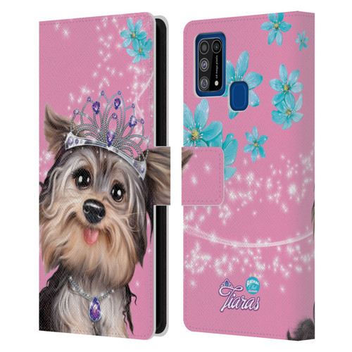 Animal Club International Royal Faces Yorkie Leather Book Wallet Case Cover For Samsung Galaxy M31 (2020)