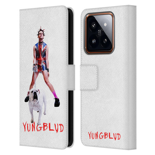 Yungblud Graphics Strawberry Lipstick Leather Book Wallet Case Cover For Xiaomi 14