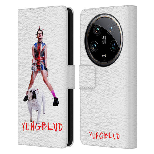 Yungblud Graphics Strawberry Lipstick Leather Book Wallet Case Cover For Xiaomi 14 Ultra