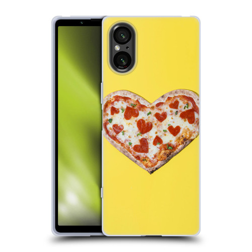 Pepino De Mar Foods Heart Pizza Soft Gel Case for Sony Xperia 5 V 5G