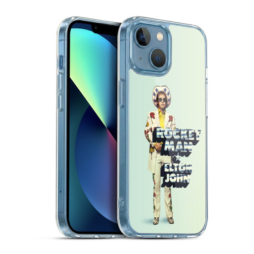 Elton John Artwork Rocket Man Single Soft Gel Case for Apple iPhone 13 Mini & MagSafe