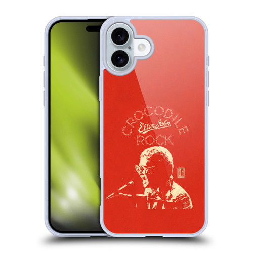 Elton John Artwork Crocodile Rock Single Soft Gel Case for Apple iPhone 16 Plus