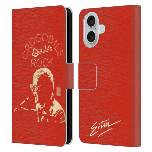 Elton John Artwork Crocodile Rock Single Leather Book Wallet Case Cover For Apple iPhone 16