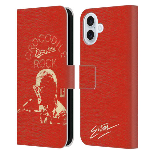 Elton John Artwork Crocodile Rock Single Leather Book Wallet Case Cover For Apple iPhone 16 Plus