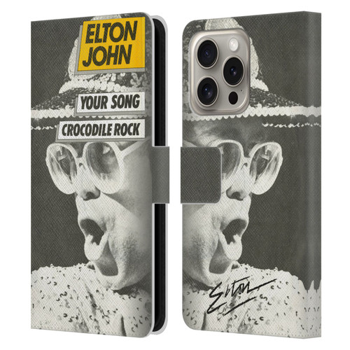 Elton John Artwork Your Song Single Leather Book Wallet Case Cover For Apple iPhone 16 Pro