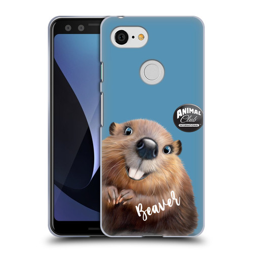 Animal Club International Faces Beaver Soft Gel Case for Google Pixel 3