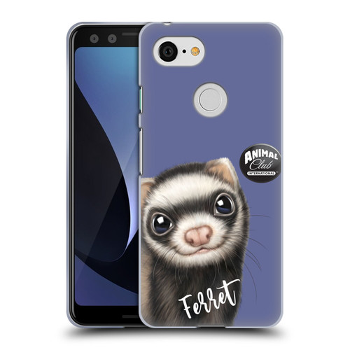 Animal Club International Faces Ferret Soft Gel Case for Google Pixel 3