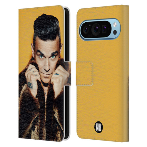 Robbie Williams Calendar Fur Coat Leather Book Wallet Case Cover For Google Pixel 9 / Pixel 9 Pro