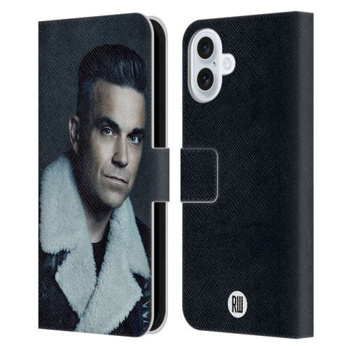 Robbie Williams Calendar Leather Jacket Leather Book Wallet Case Cover For Apple iPhone 16 Plus