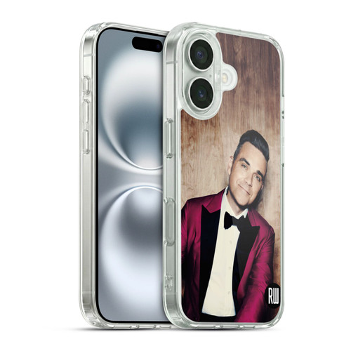 Robbie Williams Calendar Magenta Tux Soft Gel Case for Apple iPhone 16 & MagSafe