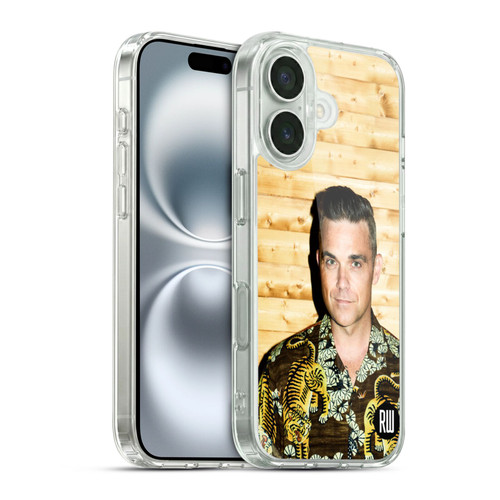 Robbie Williams Calendar Tiger Print Shirt Soft Gel Case for Apple iPhone 16 & MagSafe