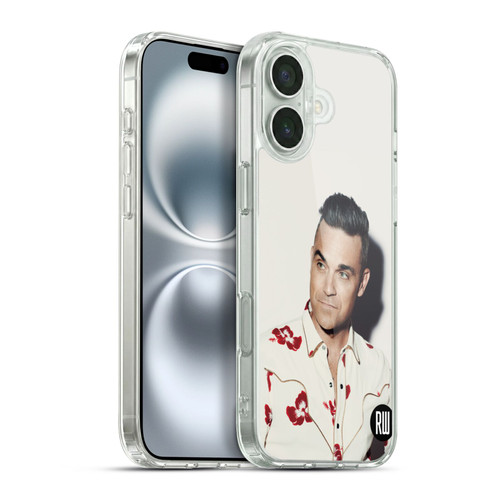 Robbie Williams Calendar Floral Shirt Soft Gel Case for Apple iPhone 16 Plus & MagSafe
