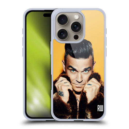 Robbie Williams Calendar Fur Coat Soft Gel Case for Apple iPhone 16 Pro
