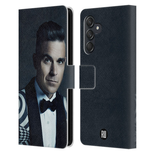 Robbie Williams Calendar Printed Tux Leather Book Wallet Case Cover For Samsung Galaxy M55 5G