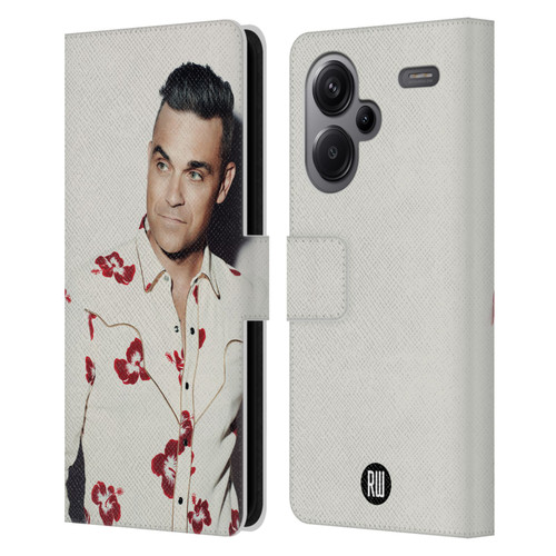 Robbie Williams Calendar Floral Shirt Leather Book Wallet Case Cover For Xiaomi Redmi Note 13 Pro Plus 5G