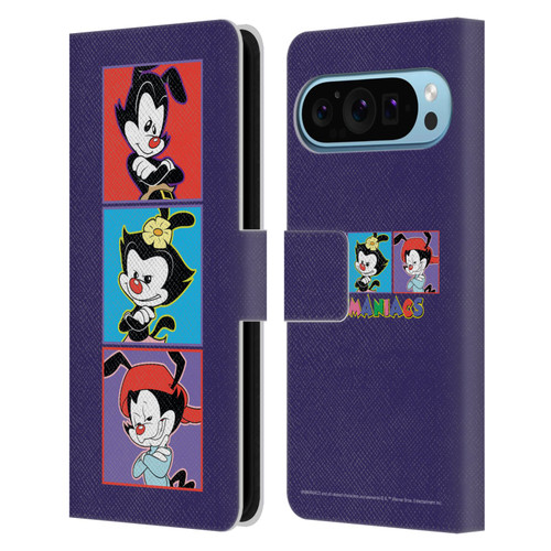 Animaniacs Graphics Tiles Leather Book Wallet Case Cover For Google Pixel 9 / Pixel 9 Pro