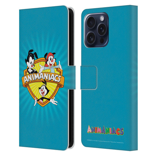 Animaniacs Graphics Logo Leather Book Wallet Case Cover For Apple iPhone 16 Pro Max