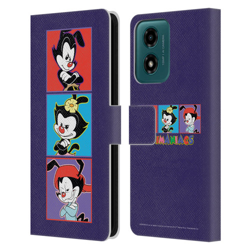 Animaniacs Graphics Tiles Leather Book Wallet Case Cover For Motorola Moto G04/G04s/G24 4G