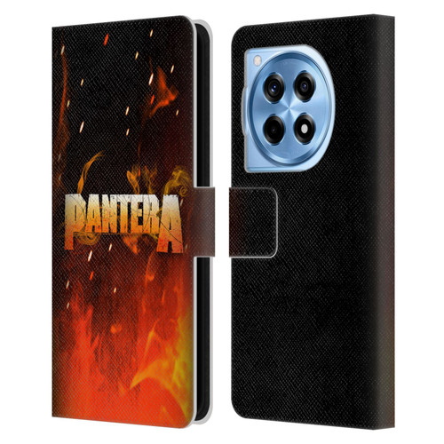 Pantera Art Fire Leather Book Wallet Case Cover For OnePlus 12R