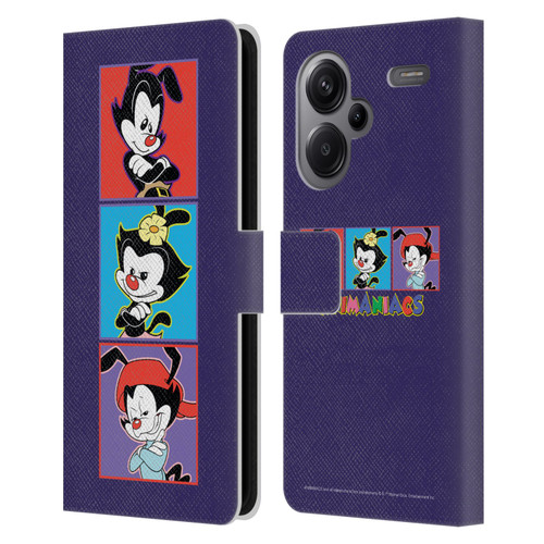 Animaniacs Graphics Tiles Leather Book Wallet Case Cover For Xiaomi Redmi Note 13 Pro Plus 5G