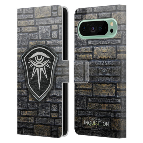 EA Bioware Dragon Age Inquisition Graphics Distressed Crest Leather Book Wallet Case Cover For Google Pixel 9 Pro XL