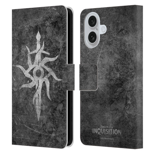 EA Bioware Dragon Age Inquisition Graphics Distressed Symbol Leather Book Wallet Case Cover For Apple iPhone 16