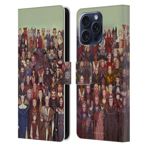 EA Bioware Dragon Age Inquisition Graphics Cast Of Thousands Leather Book Wallet Case Cover For Apple iPhone 16 Pro Max