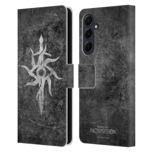 EA Bioware Dragon Age Inquisition Graphics Distressed Symbol Leather Book Wallet Case Cover For Samsung Galaxy A55 5G