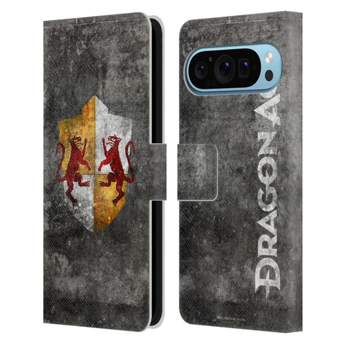 EA Bioware Dragon Age Heraldry Ferelden Distressed Leather Book Wallet Case Cover For Google Pixel 9 / Pixel 9 Pro
