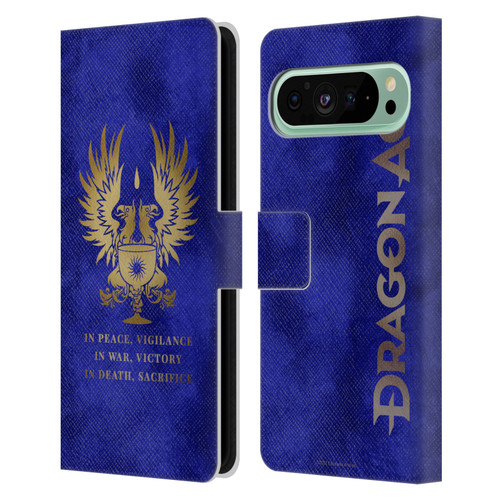 EA Bioware Dragon Age Heraldry Grey Wardens Gold Leather Book Wallet Case Cover For Google Pixel 9 Pro XL