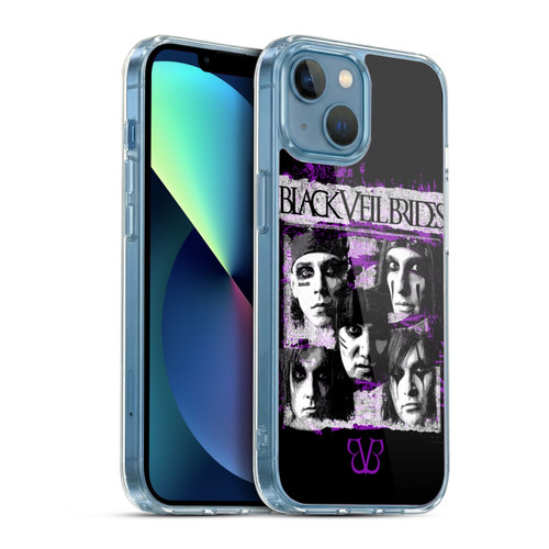 Black Veil Brides Band Art Grunge Faces Soft Gel Case for Apple iPhone 13 Mini & MagSafe