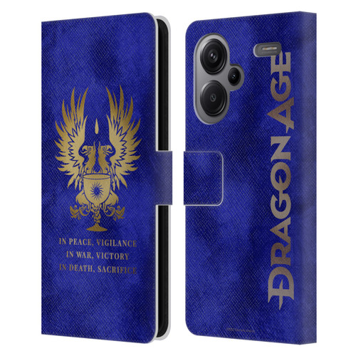 EA Bioware Dragon Age Heraldry Grey Wardens Gold Leather Book Wallet Case Cover For Xiaomi Redmi Note 13 Pro Plus 5G