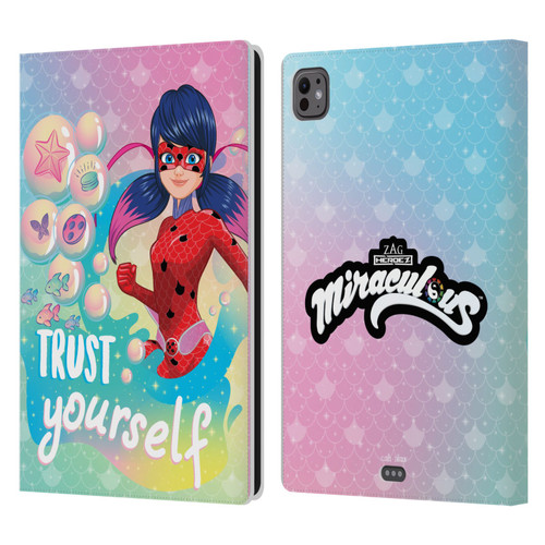 Miraculous Tales of Ladybug & Cat Noir Aqua Ladybug Trust Yourself Leather Book Wallet Case Cover For Apple iPad Pro 11 M4 2024
