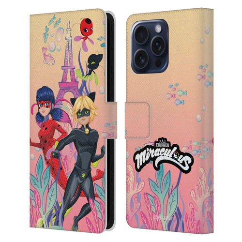 Miraculous Tales of Ladybug & Cat Noir Aqua Ladybug Aqua Power Leather Book Wallet Case Cover For Apple iPhone 16 Pro Max