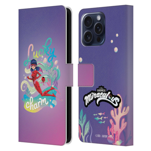 Miraculous Tales of Ladybug & Cat Noir Aqua Ladybug Lucky Charm Leather Book Wallet Case Cover For Apple iPhone 16 Pro Max