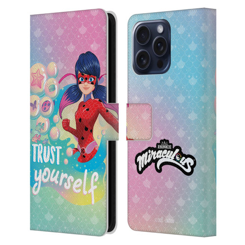 Miraculous Tales of Ladybug & Cat Noir Aqua Ladybug Trust Yourself Leather Book Wallet Case Cover For Apple iPhone 16 Pro Max