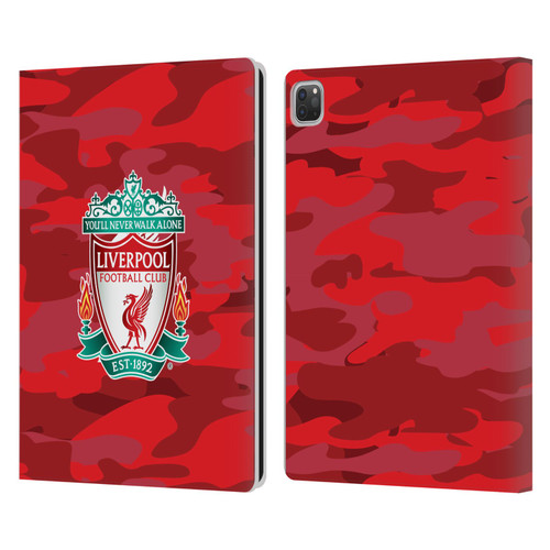 Liverpool Football Club Camou Home Colourways Crest Leather Book Wallet Case Cover For Apple iPad Pro 13 M4 2024