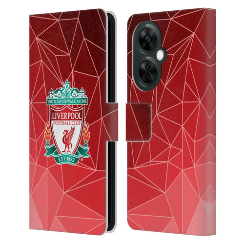 Liverpool Football Club Crest & Liverbird 2 Geometric Leather Book Wallet Case Cover For OnePlus Nord CE 3 Lite 5G