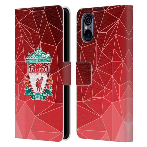 Liverpool Football Club Crest & Liverbird 2 Geometric Leather Book Wallet Case Cover For Sony Xperia 5 V 5G