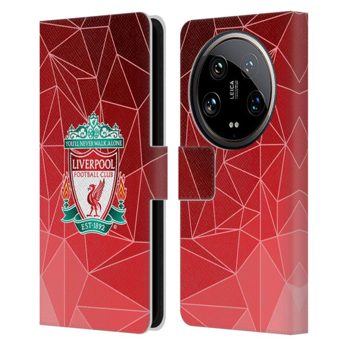 Liverpool Football Club Crest & Liverbird 2 Geometric Leather Book Wallet Case Cover For Xiaomi 14 Ultra