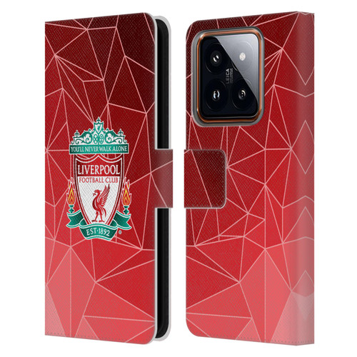 Liverpool Football Club Crest & Liverbird 2 Geometric Leather Book Wallet Case Cover For Xiaomi 14