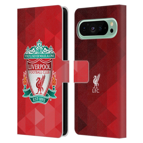 Liverpool Football Club Crest 1 Red Geometric 1 Leather Book Wallet Case Cover For Google Pixel 9 Pro XL