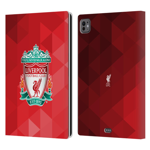 Liverpool Football Club Crest 1 Red Geometric 1 Leather Book Wallet Case Cover For Apple iPad Pro 11 M4 2024